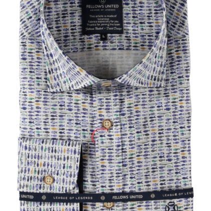 Shirt korte mouw fishes Light Blue 51.6622-118