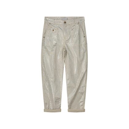 Broek SUMMUM loose fit metallic leaf stretch twill