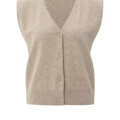 Gilet V-hals SAND MELANGE 1-010120-508-99007