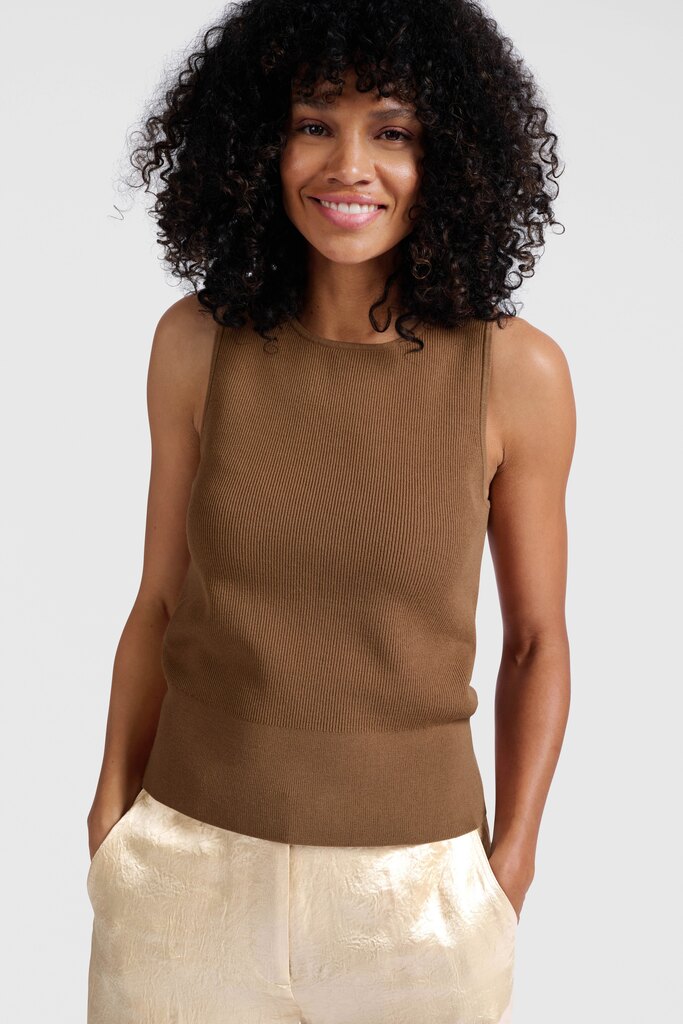 Ribbed tank top CHIPMUNK BROWN 1-000472-505-71044