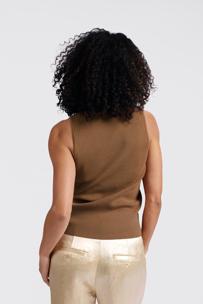Ribbed tank top CHIPMUNK BROWN 1-000472-505-71044