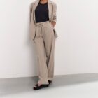 Pinstripe trousers HUMUS BEIGE 1-301180-503-513041