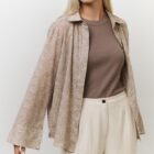 Leopard blouse GREYISH BROWN 1-201166-507-999481