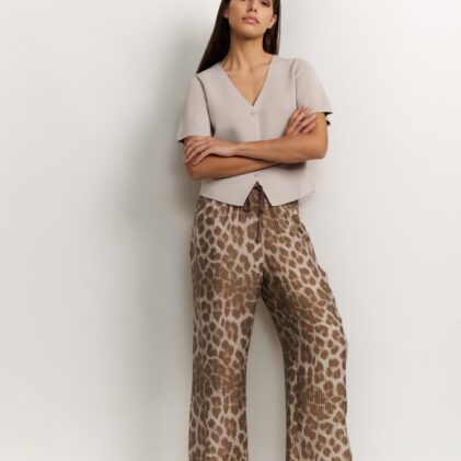 Leopard trousers MILK BROWN 1-301207-507-999511