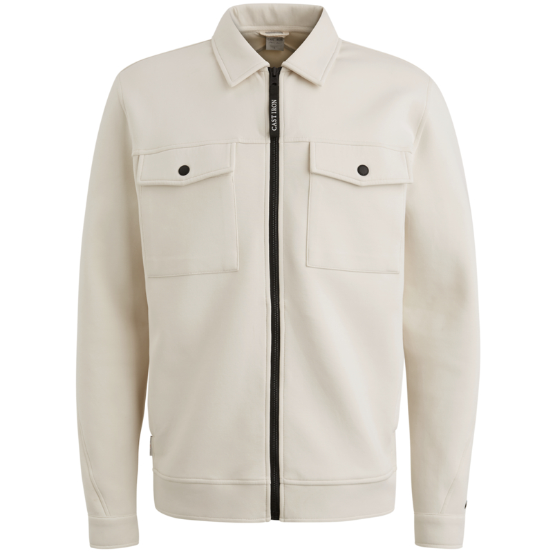 Online-CSW2502411-7165_front Zip jacket Interlock Almond Milk CSW2502411-7165