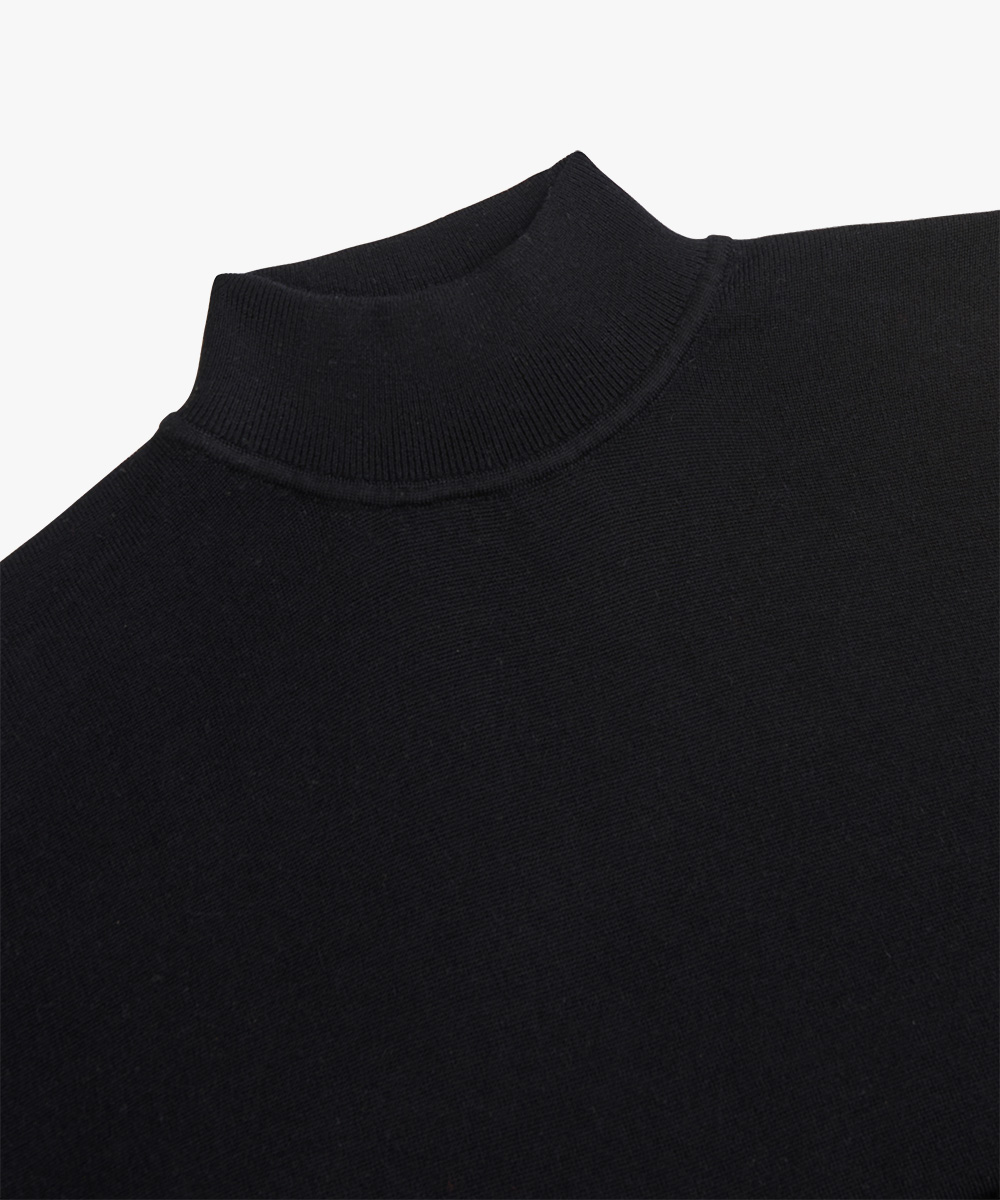 PULLOVER MOCK NECK BLACK PPVJ30004A-A
