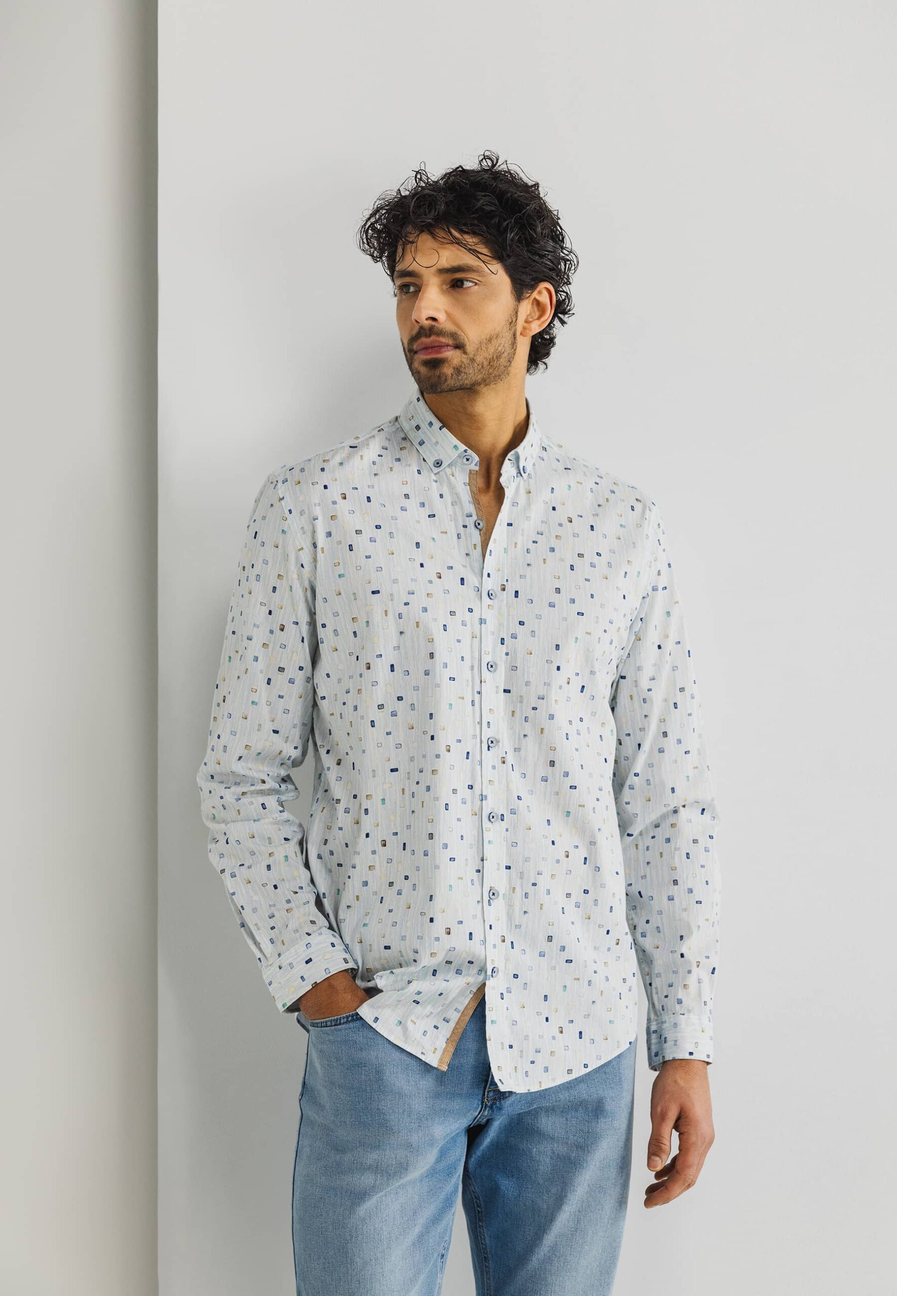 Shirt LS Print Twill 21415316-1152