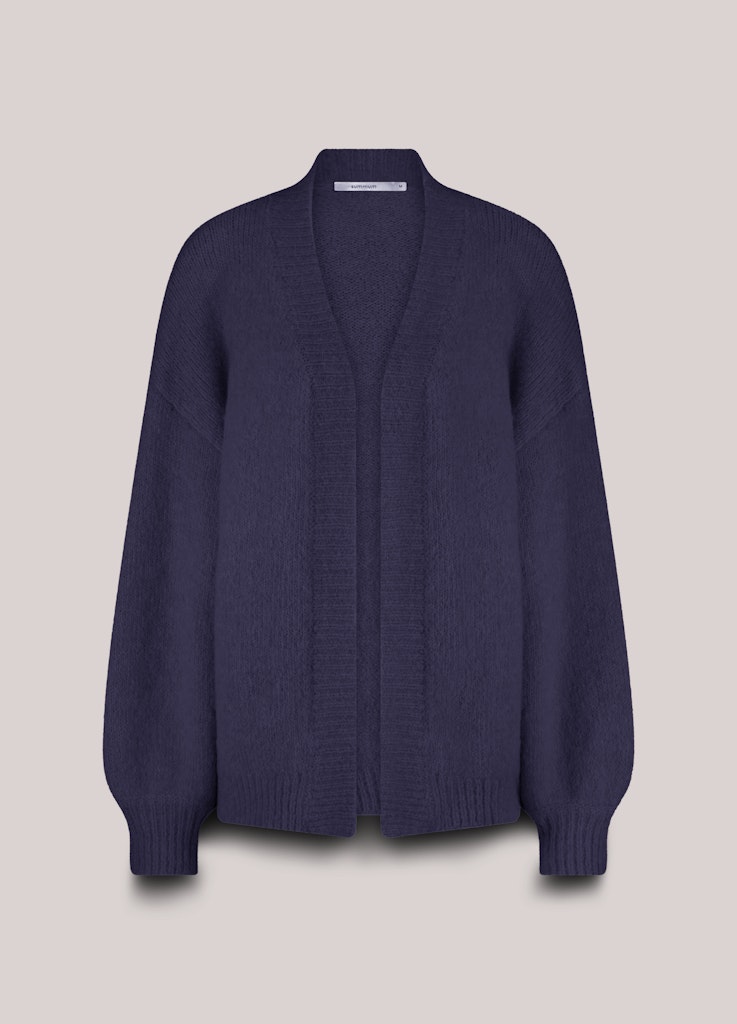 Puff sleeve cardigan melange knit 7s5844-7997-495