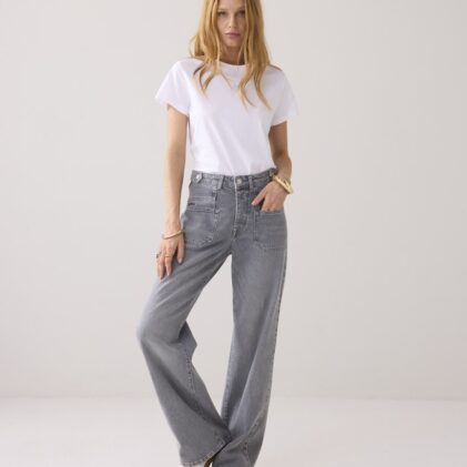 Wide straight leg grey denim 4s2712-5196-824