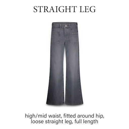 Wide straight leg grey denim 4s2712-5196-824